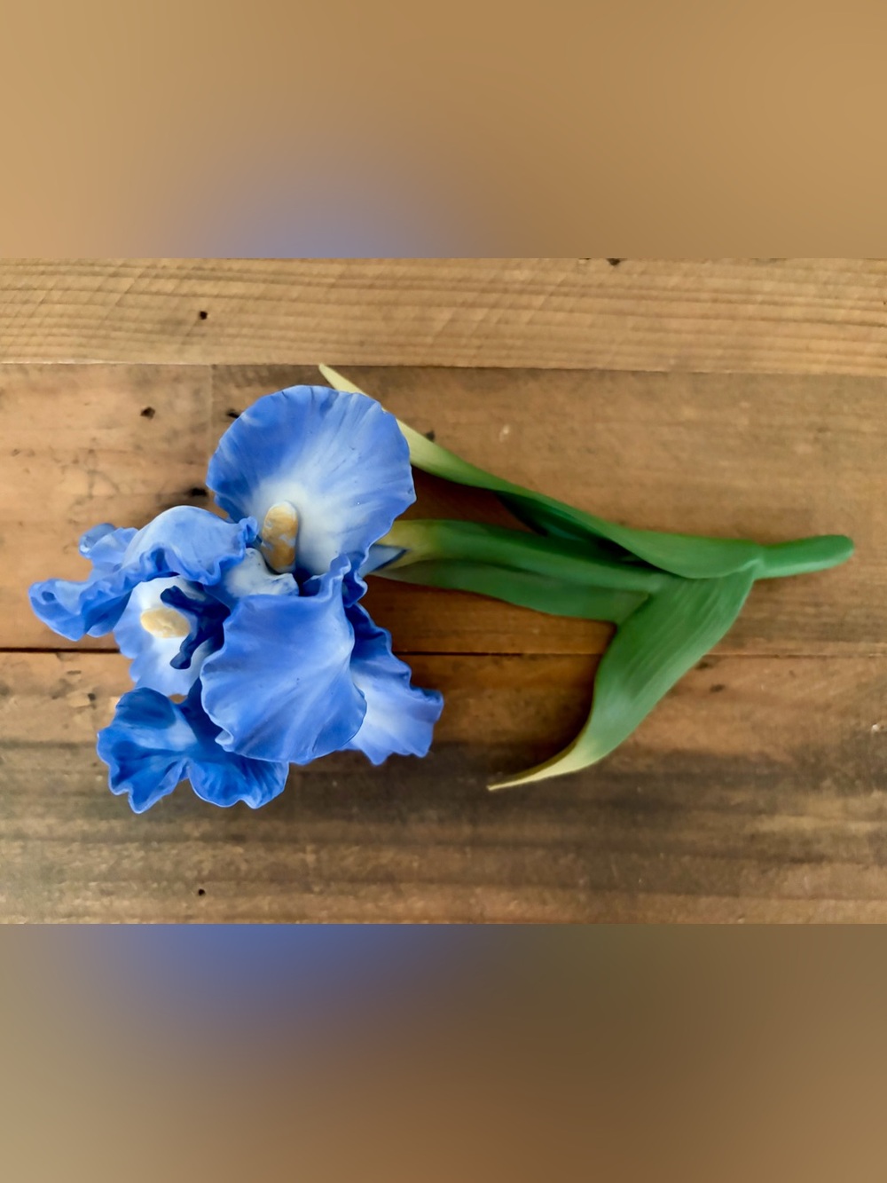 Vintage 1987 Avon "Seasons in Bloom" Blue Iris Porcelain Flower Figurine